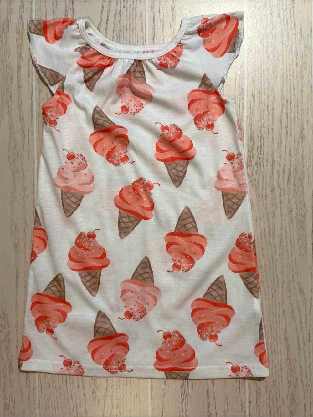Carter’s Girls 2T 3pc Pajama Set Ice Cream Summer Vibes Shorts Nightgown